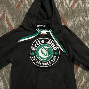 Black Hoodie with Green Accents Celts